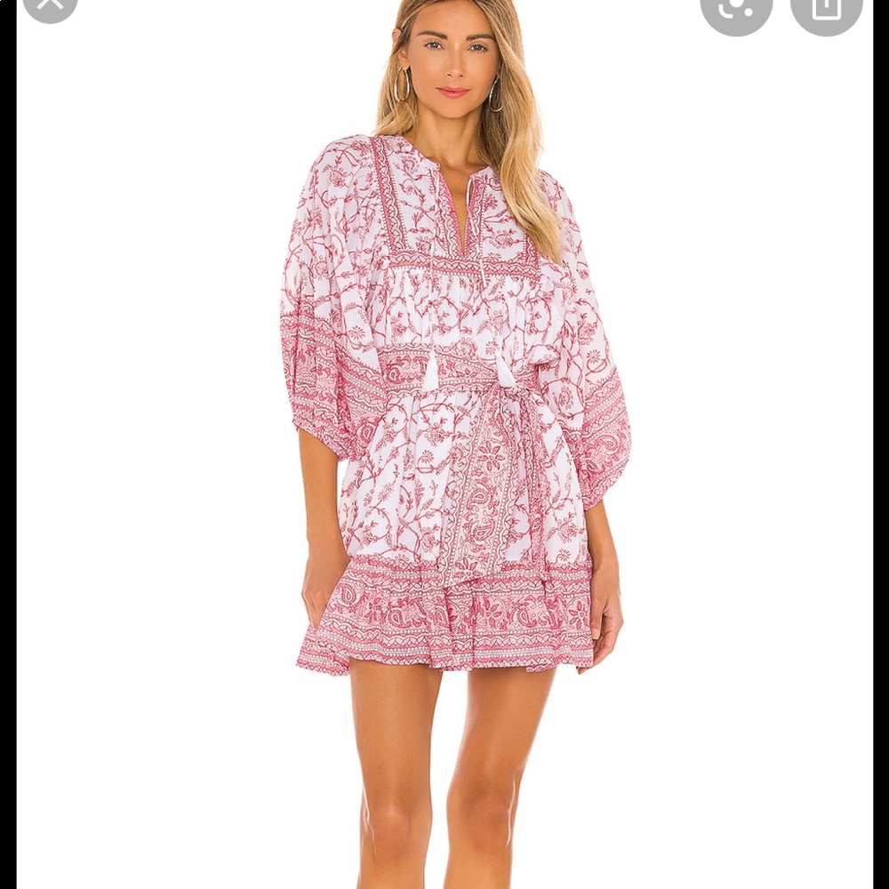 Cleobella Magdelena pink mini dress